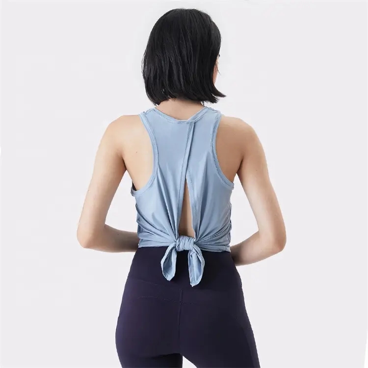 OEM Yoga Fitness Sports Singlets Fitness Gym Wear Crop Top Back Twist Women Active Bra