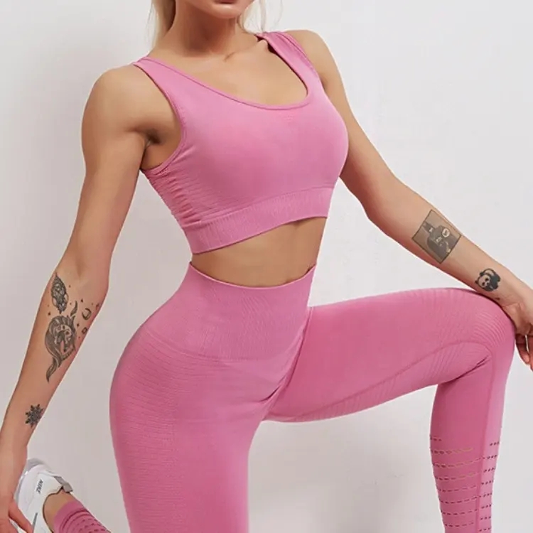 Women Seamless Sport Clothes Sportswear Activewear Workout Fitness Yoga Gym Clothing Wear Set