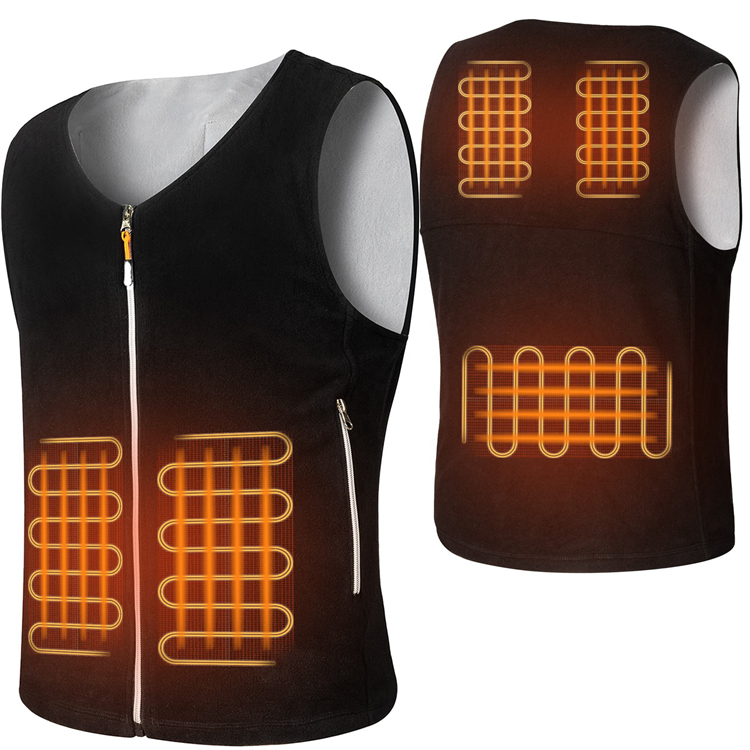 Factory Custom Design 5 Heating Zones V Neck Heated Vest Temperature Heating Vest Warm Heating Clothes