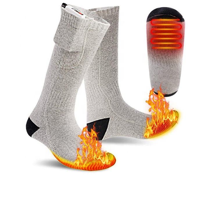 Winter Keep Warm Stocking Walkable Rechargeable Heating Sock Unisex Heated Cotton Socks