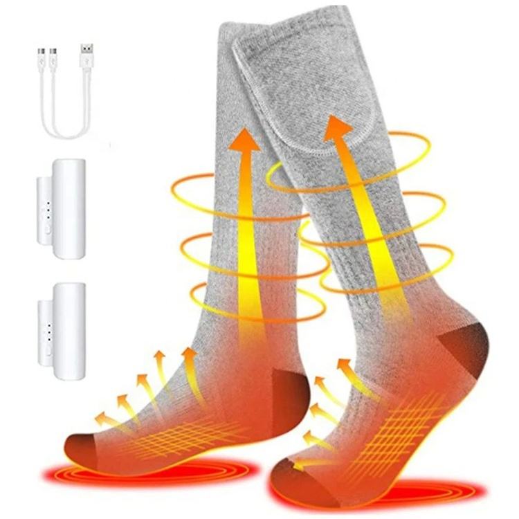 Hot-sale Men Women Long Socks Rechargeable Battery Powered Heated Socks for Winter Warm