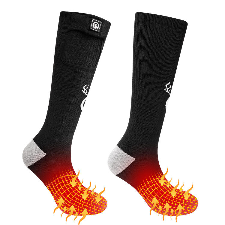 Outdoor ski socks thermal Winter sports socks customized black 3 Level Control warm lining heated ski socks