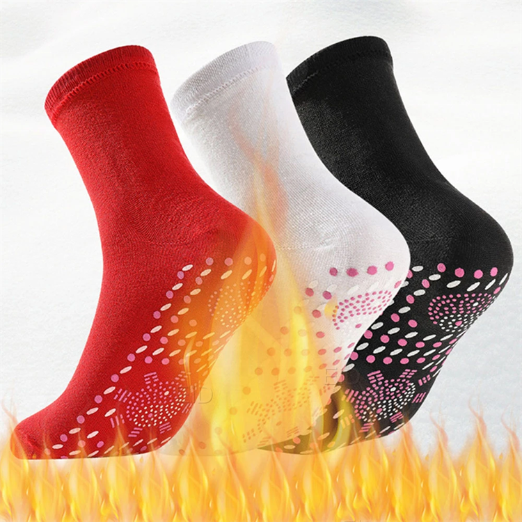 Relieve Tired Winter Warm Equipment Men Women Foot Massage Magnetic Therapy Health Heated Socks Non-slip Dots Self-heating Socks