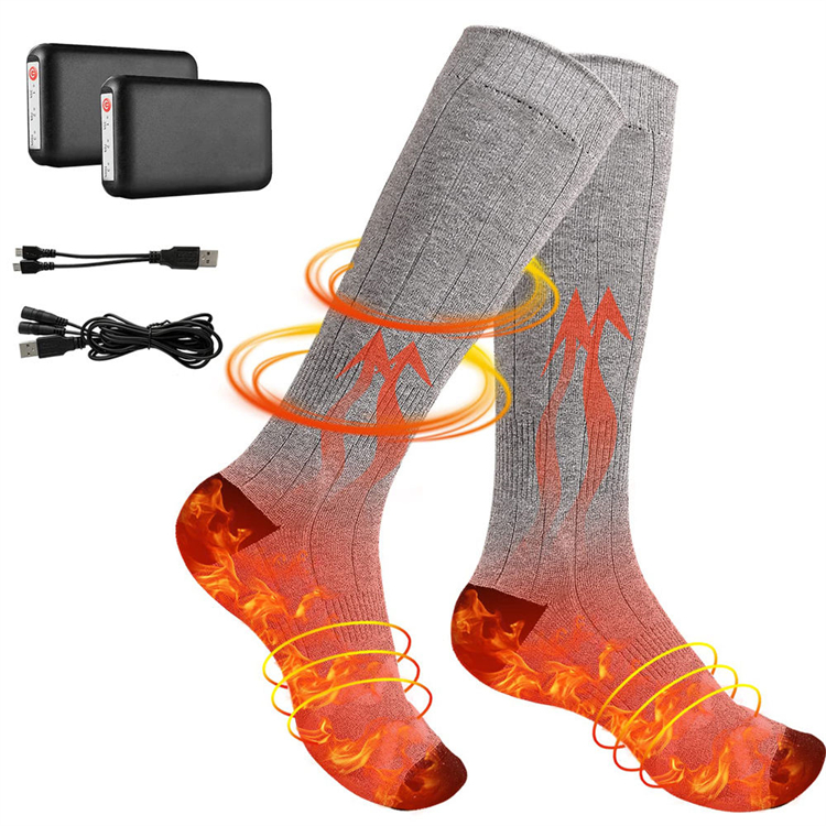 Heated Sox Winters Ski Breathable Usb Rechargeable Battery Electric Thermal Heated Socks With Remove Control