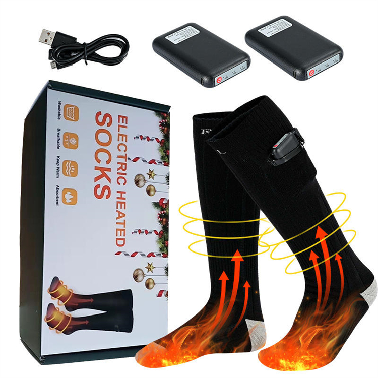 Heated Warm Thermal 4000mAh Rechargeable Battery Powered Winter Electric Foot Warmers Winter Heating Socks