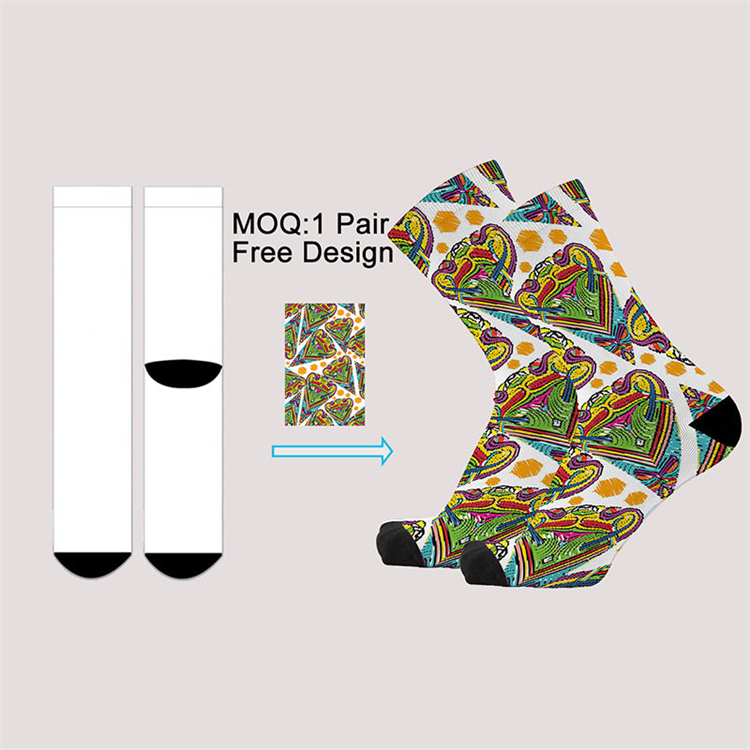 Creative Design Animal Printed socks Seamless Slouch OEM Socks Custom heat transfer Sublimation 3D digital Printing Socks