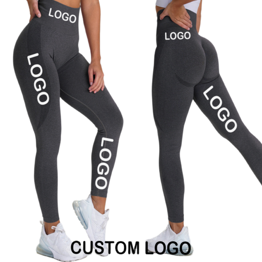 Custom OEM High Waist Booty Sport Seamless Yoga Fitness Wear lulu Leggings Gym Yoga Pants Scrunch Butt Leggings for Women