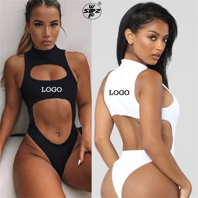 Custom Logo Sexy Women One Piece Swimsuit Female High Neck Swimwear Beachwear Bathing Suit Backless One-Piece Bikini Set