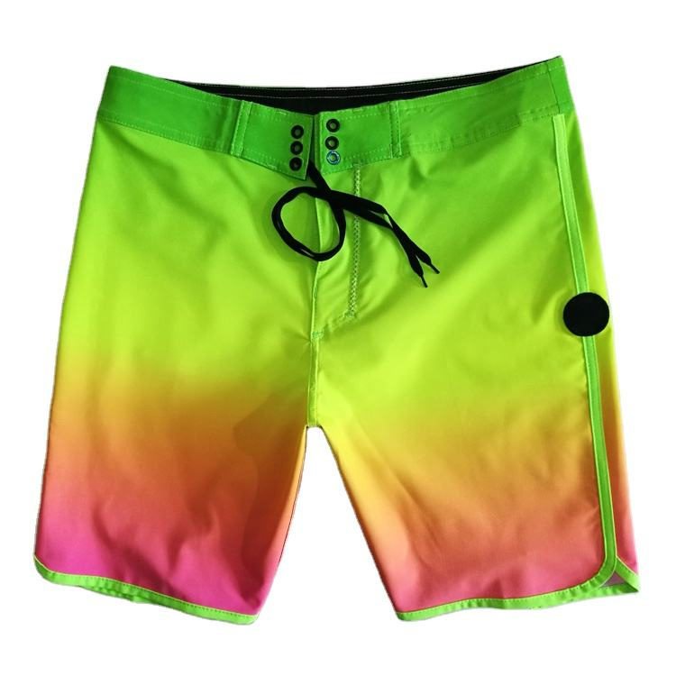 Low Price Promotion Fashion Gradient Drawstring Quick Drying Sweat Absorbent Men Large Size Surf Shorts Beach Shorts