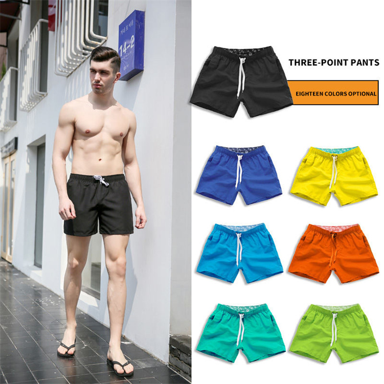 Summer Men Casual Shorts Quick Drying Fitness Short Beach short swim trunk Women Boardshorts Elastic Waist Solid Gym Clothing