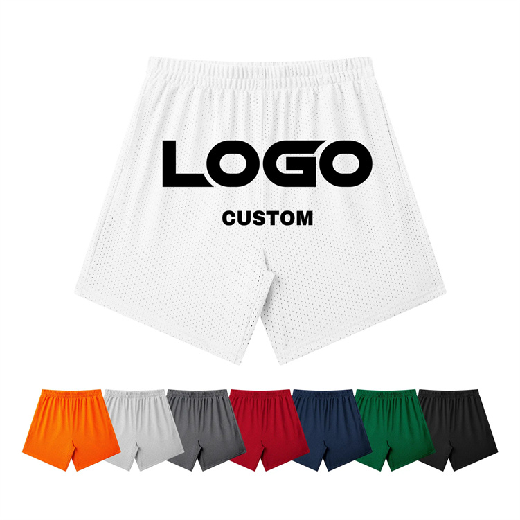 Custom men's short breathable quick drying shorts Spandex/Polyester men's printed shorts Printed men's mesh shorts