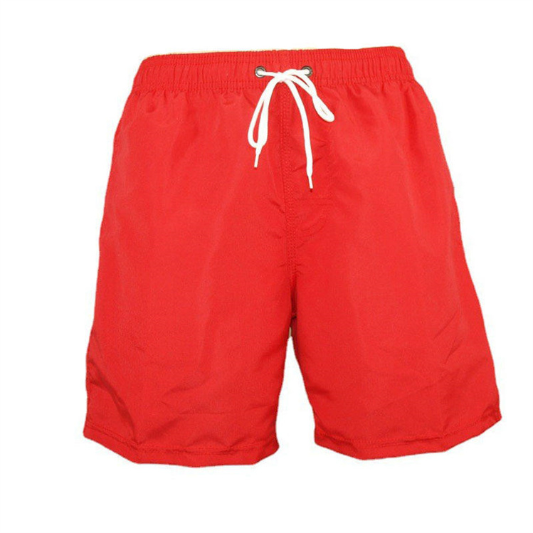 Solid color swimming beach vacation quick drying pants flat angle capris men's beach shorts