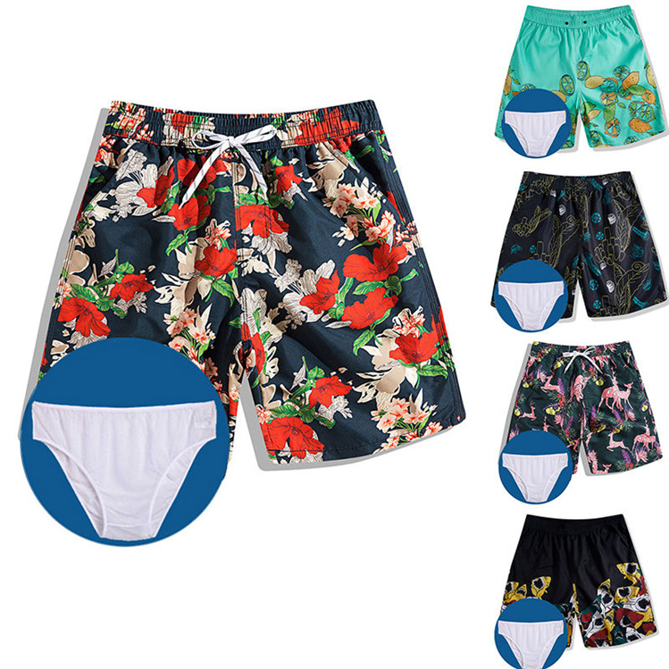 Custom Quick Dry New Designmen Printed Beach Pants For Men Polyester Men Swim Trunks Plus Size Swimwear Mens Swim Shorts