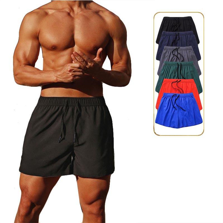 Custom Logo Men 2 In 1 Beach Shorts Swim Trunks Mesh Athletic Workout Sport Shorts Jogger Mens Running Gym Shorts