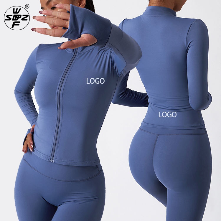 Gym High Waist Jacket Seamless Long Sleeve Activewear Set OEM/ODM Fitness Yoga  Activewear