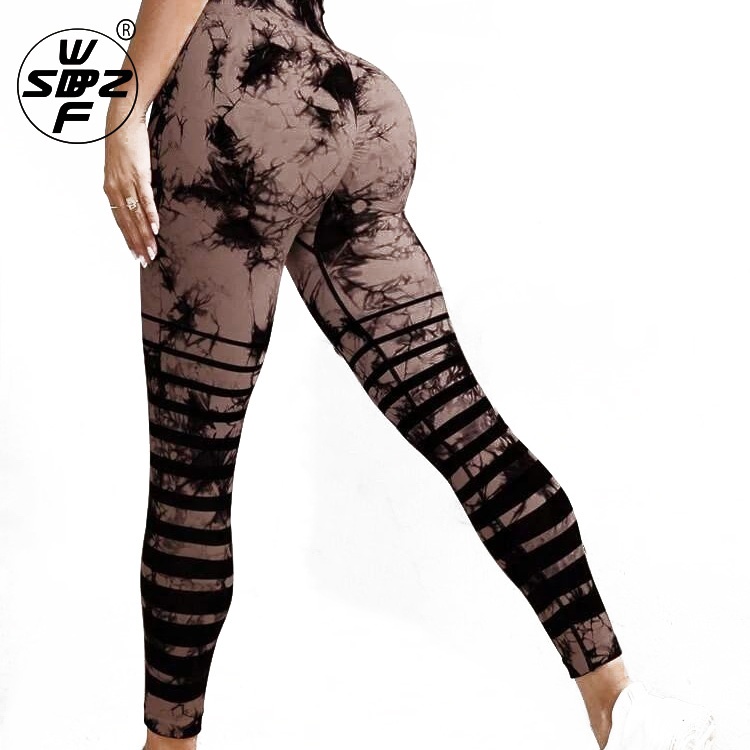 Women Seamless High Stretch Gym Tie Dye Leggings Custom Tie Dye Yoga Leggings