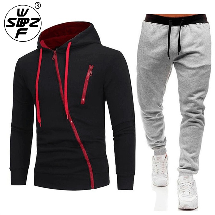 High Quality Joggers Long Sleeve Two Piece Pants Set Custom Hoodies Men