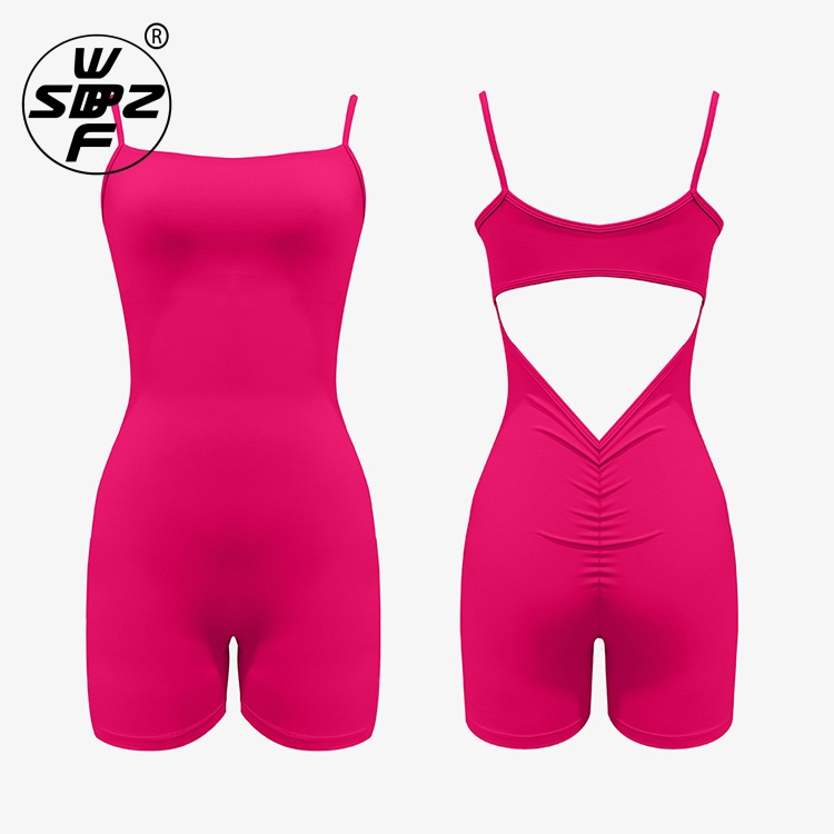 High Elastic Quick Dry One Piece Yoga Workout Romper Custom Breathable Jumpsuit