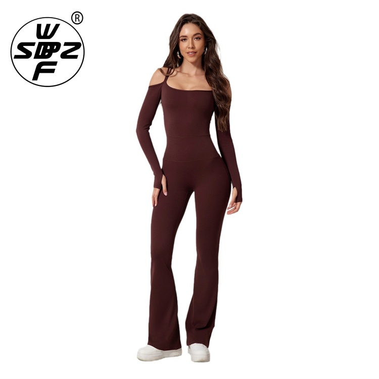 One Piece Yoga Women Long Sleeve Elegant Jumpsuit Custom Long Sleeve Jumpsuit