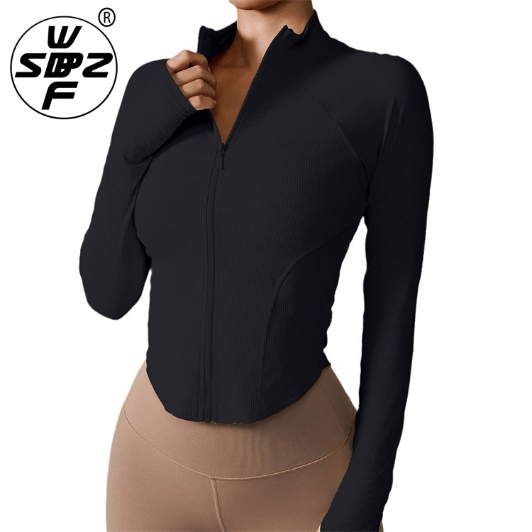 Lady Long Sleeve Breathable Running Sports Yoga Jackets Custom Women Yoga Jackets