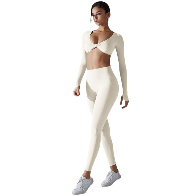 Women Seamless Long-Sleeved Sports Gym Wear Workout Set Custom Sportswear Gym Clothes