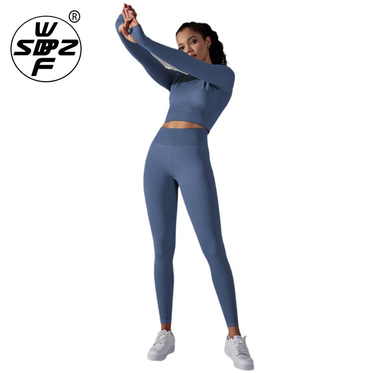 Women Fitness Training Yoga Set Suit Custom Long Sleeve Yoga Set